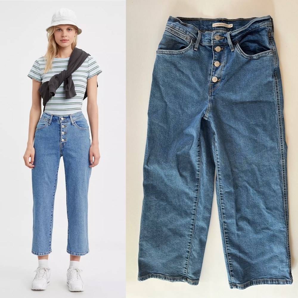 Levi's Mile High Cropped Wide Leg, Size 27